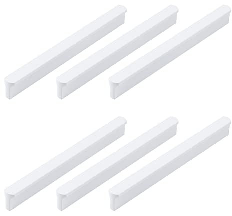 WDONAY Schrankgriffe, Aluminiumlegierung, T-Form, Schrankgriff, Hardware für Küche, Badezimmer, Schlafzimmer, 12,7 cm Lochmitte, Weiß, 6 Stück