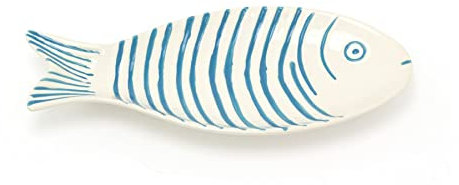 Carousel Home Ceramic Fish Shaped Plate | Seafood Serving Platter - 30cm