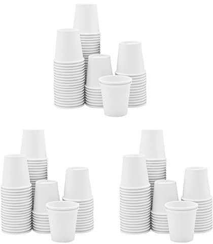Lodokdre Vasos de papel blanco, pequeños desechables, espresso, dispensador de tazas de , vasos desechables, (paquete de 300) 3 onzas