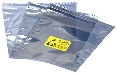 Rebower Sacchetti antistatici ESD Schermatura Borse Risigillabili con etichette, [per dispositivo elettronico GPU Hard Drive SSD HDD Scheda Madre] - 20 pz