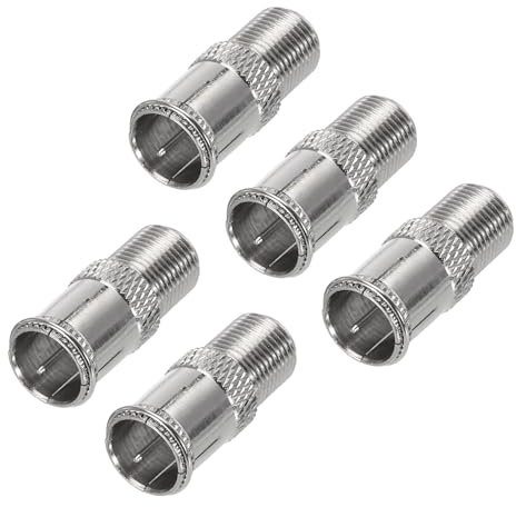 sourcing map 5pcs Quick Coaxial Connector Coax Coupler F Male to F Female Push on Adapter 75 Ohm Waterproof for TV, Coaxial Cable, Antenna