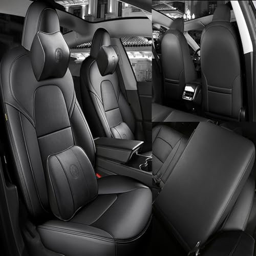 ZUMAHA Autositzüberzug für Tesla Model 3 Highland 2024 Sitzbezügesets Custom Car Seat Cover Set Sitzbezüge Auflagen Zubehör,Blackstyle