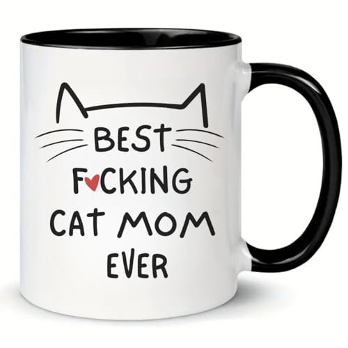 MissDaisy-Katt mamma gåvor för kvinnor – galen katt dam kaffemugg present till kattälskare mamma, dotter, syster, moster, fru, bästa vänner, BFF, kollegor, henne – bästa kattmamma någonsin