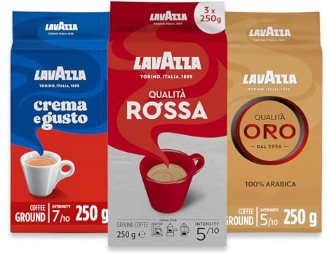 Lavazza Ground Coffee - Oro, Rossa & Crema Gusto - 3 Pack