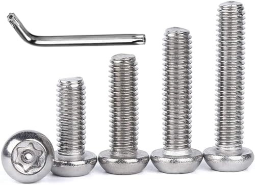 FarDeer Bulloni a Testa Tonda Viti M6/M8/M10 Bulloni Inox Torx Vite della testa del bottone dell'acciaio inossidabile di sicurezza Vite, M6/M8 Viti a Macchina Vite antifurto (M10*50mm * 5pcs)