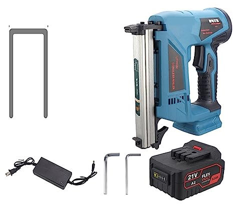 Grapadora, Pistola de clavos eléctrica inalámbrica 1022J, 21V, 1,5 Ah/3,0 Ah, grapadora, herramientas for marco de muebles, carpintería, trabajo en madera para proyectos de carpintería, profesionales