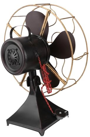 Cabilock Ventilador Hierro Vintage Modelo de Ventilador Retro para Dormitorio Decoración de Hogar Accesorio Fotográfico Artesanal