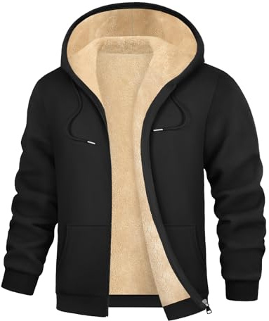 heekpek Herren Kapuzenjacke Winter Kapuzenpullover mit Reissverschluss Casual Warm Fleecejacke Classic Sweatjacke Kapuzenpulli Herren Hoodie