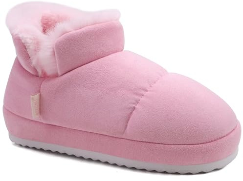 ONCAI Femmes Pantoufles Maison Pantoufles pour Femme Pantoufles Bottes pour Femmes Dames Hiver Flou Chaud Bottillon Intérieur Extérieur Rose Taille 38