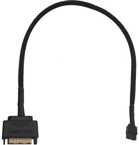 LUORNG Câble adaptateur d'alimentation 15 broches vers 6 broches SATA vers lecteur optique Câble d'alimentation Grille 30 cm Connecteur d'alimentation Slim Disk Drive Alimentation