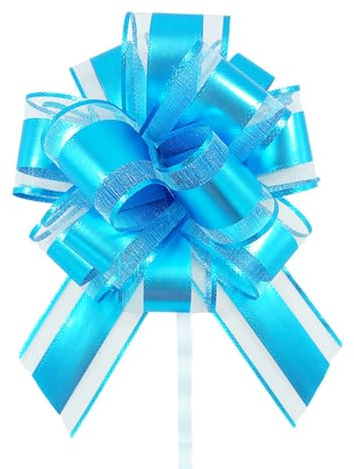 Grande fiocco per confezione regalo 15x20cm Fiocco regalo Fiocchi regalo Fiocco regalo con nastri regalo Fiocchi decorativi Pull Bow Auto Fiocchi per regali, matrimonio, festa, compleanno Blu chiaro 6
