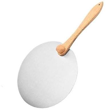 WANGZEYU Pizza ​Paddle 10/12inch Stainless Steel Pizza Peel Round Pizza Paddle Metal Pizza Spatula With Foldable Wood Handle Baking Homemade Pizza Tool Pizza Peel(12inch Round)