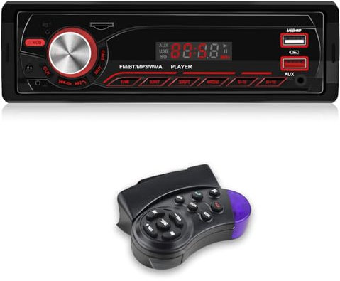 NHOPEEW Autoradio 1 Din - Stereo Auto con doppio Bluetooth 5.1 - FM Radio Auto Supporto Tendone Luminoso Colorato - Controllo delle ruote Streel/U Disk/AUX in/TF Card play