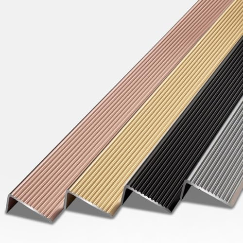 Profilo Angolare In Alluminio A Forma Di L, Profilo Angolare Per Gradino, In Alluminio, Per Laminato, Sicurezza, Protezione Per Bordi E Spigoli, Profilo Per Bordi Per Scale, (lunghezza: 90 Cm)(Rose go