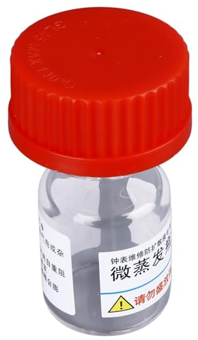 oceanside Media Storage Bottle, Watch Repair Micro Evaporating Glass Bottle, Narrow Neck Neck Liquid Spreading Volatilizing Glass Container for Watch Movement Components (Red)