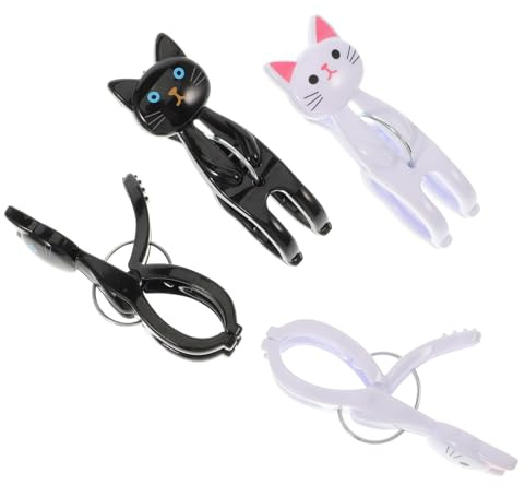 VALICLUD Set 4 Pezzi Clip per Asciugamani da Spiaggia a Forma di Gatto in Plastica, Design Antiscivolo e Antivento, Perfette per Uso Esterno e Dormitorio