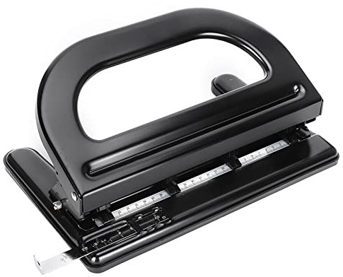 Perforatrice Manuelle Réglable à 4 Trous pour 30 Feuilles, avec Règle de Positionnement, Fond Antidérapant, Matériau en Fer de qualité Supérieure, Compacte et légère.