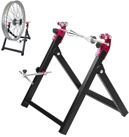 Clickovia Motorcycle Wheel Balancer Stand, Foldable Wheel Alignment Tool for 5in Rim Width & 23in Rim Size, Rust-Resistant Steel Tire Balancing Stand for Motorcycle Maintenance