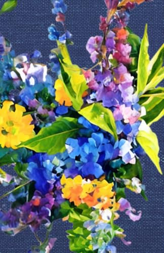 The Vine & Bloom Collection – Impressionist Watercolor Cover 2: “Golden Summer”| 5.5” x 8.5” Linen Look Paperback: Journal featuring watercolor garden bouquet with marigolds & hydrangeas