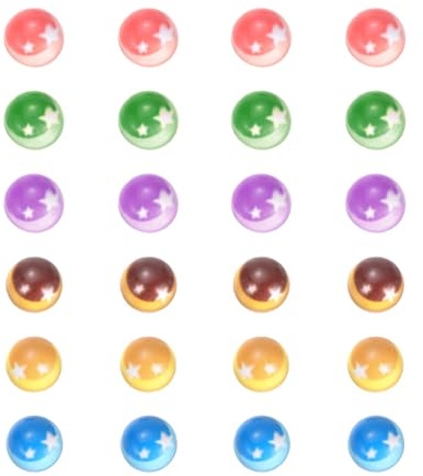 PATIKIL 24Pcs Moon Cabochon Eyes, 6mm Glass Star Cabochon Doll Craft Eye for Doll Making Clay Crochet Animals Handicrafts DIY, Multicolor