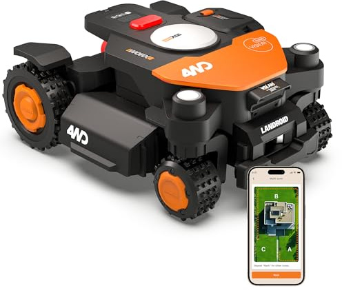 Worx Vision Cloud WR341E, 4WD Mähroboter ohne Begrenzungskabel, 1000 m²