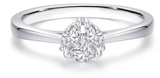 KnSam Echte Goldschmuck PT950 Platin Freundschaftsringe, Zierlich Trauringe mit Labor Erstellt Diamant Marquiseschliff, Solitärring Platin, Gr.51 (16.2)