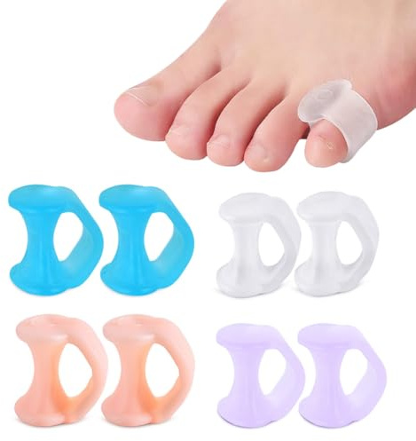 FHRYNA Zehentrenner, 8 Stück Gel-Zehenspreizer, Kleine Bunion korrektur zur Verhinderung von Reibung und Druckentlastung,Zehenspreizer,Gel Zehenstrecker Kleiner Zeh, Silikon Zehentrenner für Bunion