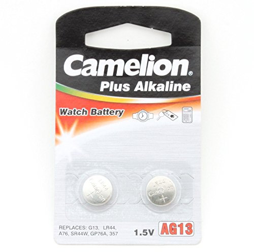 BATTERIE ALCALINE 1.5V A BOTTONE 11.6X5.4 AG13, LR44, G13, A76, GP76A, 357, SR44W BLISTER 2 PEZZI