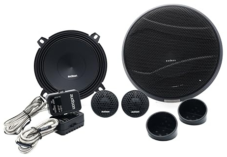 Audison APK 130 2-Wege-Komponentensystem 130 mm, 225 W | Hochtöner 26 mm, inkl. Frequenzweiche, 5 Zoll, 75 W RMS, 4 Ohm, 93 dB, inkl. Grills