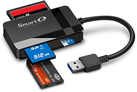 SmartQ C368 USB 3.0 SD Card Reader, Plug N Play, Apple and Windows Compatible, Powered by USB, Supports CF/SD/SDHC/SCXC/MMC/MMC Micro, etc.