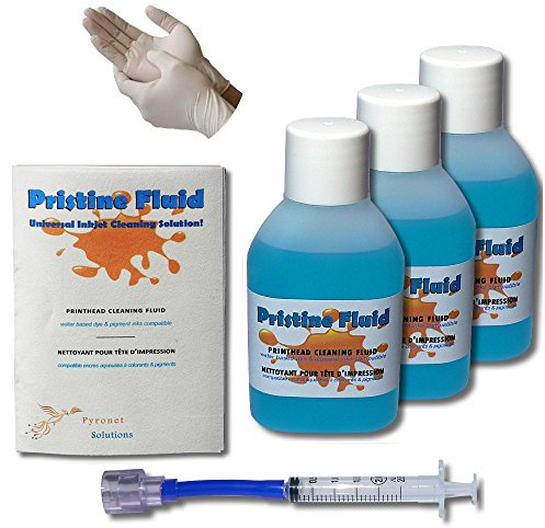 Kit de Nettoyage Pristine Fluid pour imprimante Canon, HP, Kodak. Nettoyant pour déboucher, Nettoyer Les têtes d'impression et Buses (150 ML)