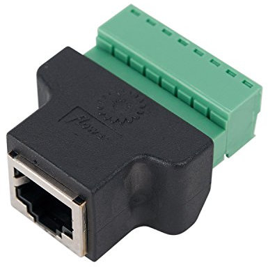 COVVY RJ45 Female To 8 Pin Screw Term Block Terminal Connector Cat7 Cat6 Cat5 Cat5e Ethernet Cable Extender Adapter CCTV Digital DVR Network Adapter In-Line Coupler(Female,1 PCS)