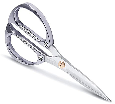 Newness Kitchen Scissors, Stainless Steel Duty Kitchen Shears for Chicken, Beefs, Poultry, Fish, Meat, Vegetables, Stainless Steel Scissors with Non-Slip Easy Grip Handles for House Daily Use