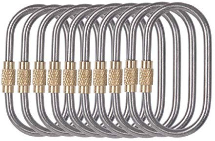 iBasingo 5/10 Stück Titan Multifunktions Clip mit Schraubverschluss, Schlüsselbund, Fahrradzubehör, Haken für Aufbewahrung, EDC Werkzeug, Camping-Gadget