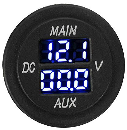 MASO Auto Moto DC 12 – 24 V Dual LED digitale pannello rotondo voltmetro amperometro Amp Volt Meter Gauge (blu)