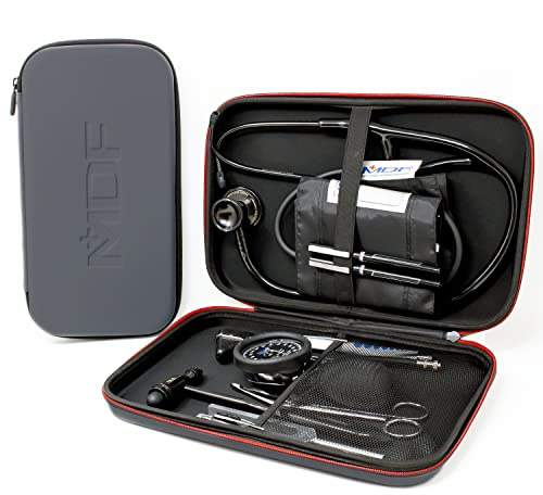 MDF Instruments, étui rigide pour appareils de cardiologie classiques, stéthoscopes MD One et Acoustica,marteaux à réflexes, sphygmomanomètres,poche en filet pour accessoires médicaux,grande, MDFSCL12