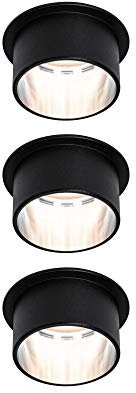 Paulmann 93383 Foco empotrable LED Gil 3-Step-Dim redondo incl. 3x6 vatios regulable negro mate, hierro cepillado Foco empotrable aluminio spot 2700 K Coin