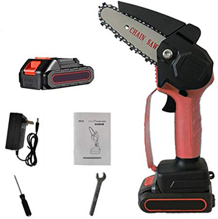 YZJJ Mini Motosierra De Mano Sierra De Cadena EléCtrica PortáTil Motosierra De Tijeras De Podar Sierra a BateríA, para Cortar Madera De Patio,Mini Chainsaw