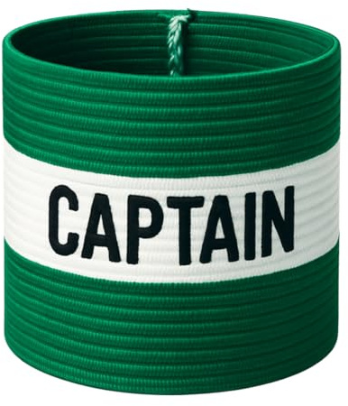 Fitness hälsa fotbollsband fotboll kaptenarmband design kaptenband för vuxna och ungdomar, 5 färger tillgängliga för flera sporter, elastiskt armband för kapten (grön – tonåring)