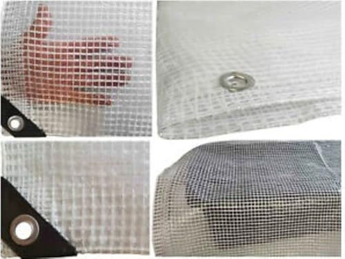 Tarpaulin Sheet Cover Clear Transparent Waterproof Ground Camping Multipurpose Furniture (4m x 4m)