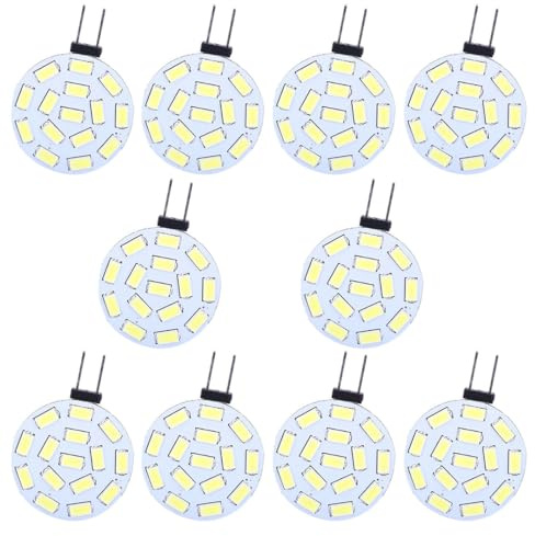 ShuoHui Kaltweiß G4 LED 12V 24V 3.5W 350 Lumen 15 SMD 5630 AC DC 10V-30V 6000k Ersatz für 30W Halogenlampen Glühlampen (5)