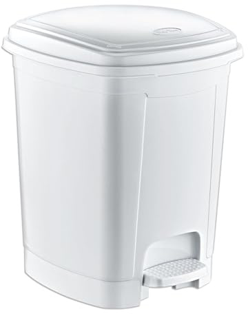 Best House | Pedal Bin | 22 Litres | White | Pack of 1 | Foot Pedal Dustbin | Trash Can/Garbage Waste Bin | Rubbish with Lids Used for Home Office, Hospitals Garbage management, Bathroom or Outdoor