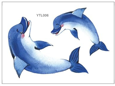 tulkdexi Leuchtender Delfin-Aufkleber, einfach anzubringen, Badezimmer, leuchtet im Dunkeln, Toilette, abnehmbar, selbstklebend, wasserdicht, PVC-Wandkunst, Abziehbild für Deckel, Blau