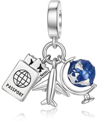 LANBEIDE Flugzeug Reise Tier Beads für Pandora Charms, 925er Sterling Silber Beads für Pandora Armband, Geschenke für Frauen