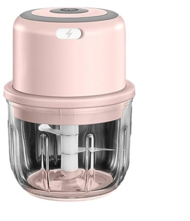 Zoegneer Presse-ail électrique Hachoir à Viande Coupe-légumes pour hacher Les oignons Ail Poivrons Carottes Fruits 300 ML (Rose)