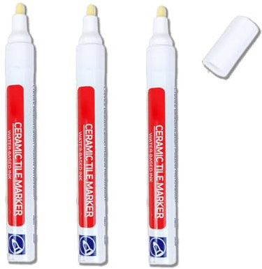 3 Piezas Rotulador Juntas Azulejos Blanco,Lápiz para Juntas,Rotuladores para Juntas de Azulejos,Rotulador Reparador Laca repuesto para rotuladores lechada de azulejos pared piso baños y cocina