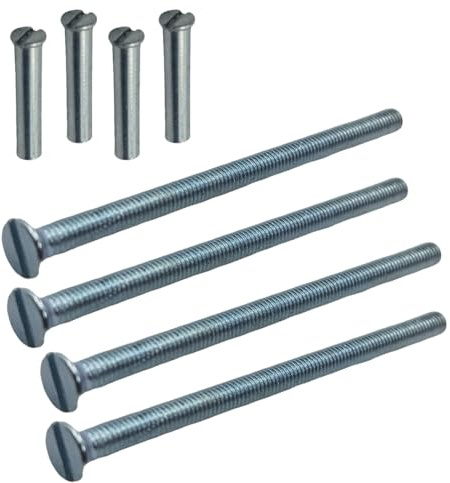 Lot de 4 vis M3 argentées pour poignée de porte avec boulon de raccordement mâle vers femelle pour poignée de porte, boutons, rosaces et autres