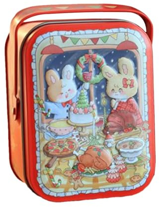 Latas Navideñas Con Tapa Lata Versátil Con Asa Para Galletas Y Crackers