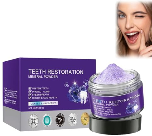 Zahnreparatur Mineralpuder, Zahnrestaurations Mineralpuder, Zahnpulver, Teeth Restoration Mineral Powder, Effektiv bei der Stärkung von Zähnen und Zahnfleisch (1)