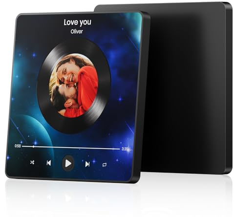 Dliombpe Kühlschrankmagnet mit Musik für Weihnachten, Valentinstag & Geburtstag - Für Freundin, Paare, Frauen & Männer Jahrestag - Personalisiertes Foto-Geschenk mit Song